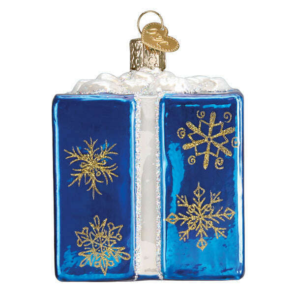 Old World Christmas Hanukkah Gift Box Blown Glass Ornament