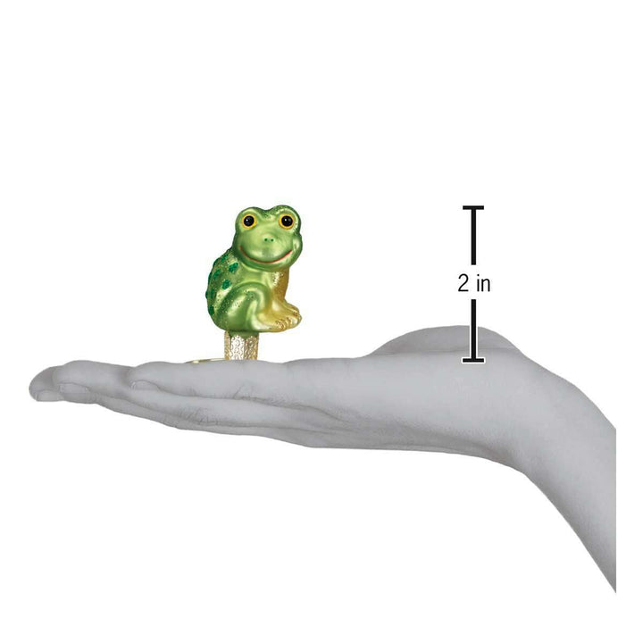 Old World Christmas Happy Froggy Blown Glass Ornament