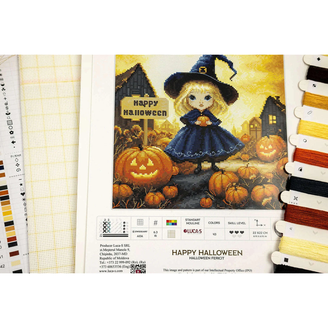 Happy Halloween BU5069L Counted Cross-Stitch Kit