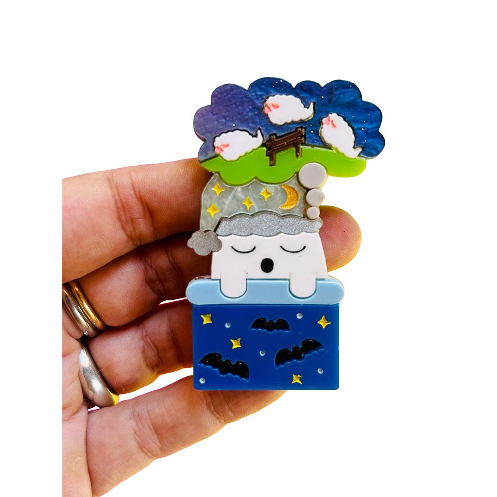 Happy Scary Dreams Acrylic Brooch by Makokot Design