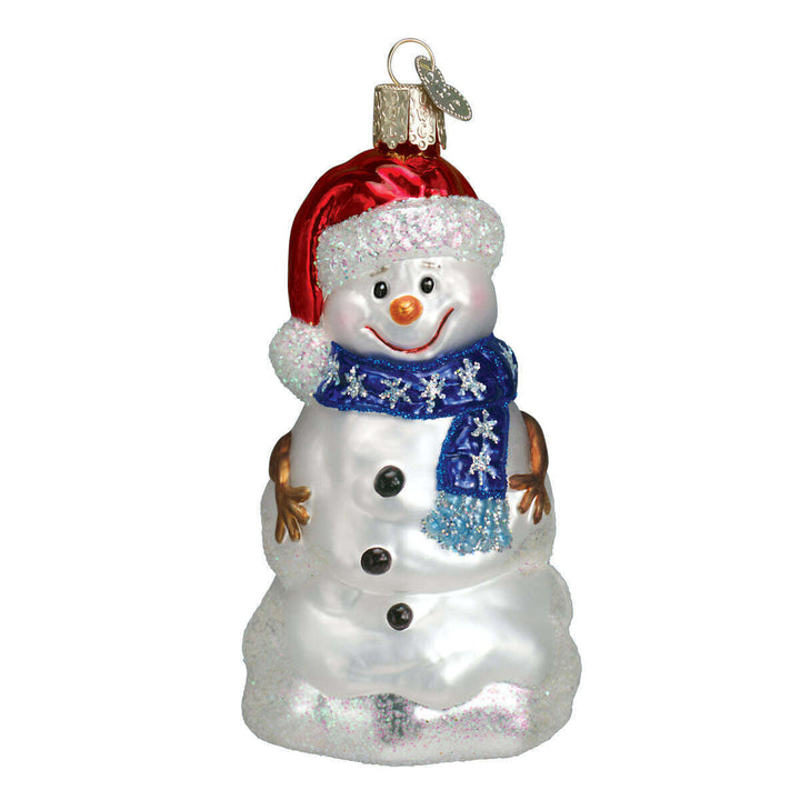 Old World Christmas Happy Snowman Blown Glass Ornament