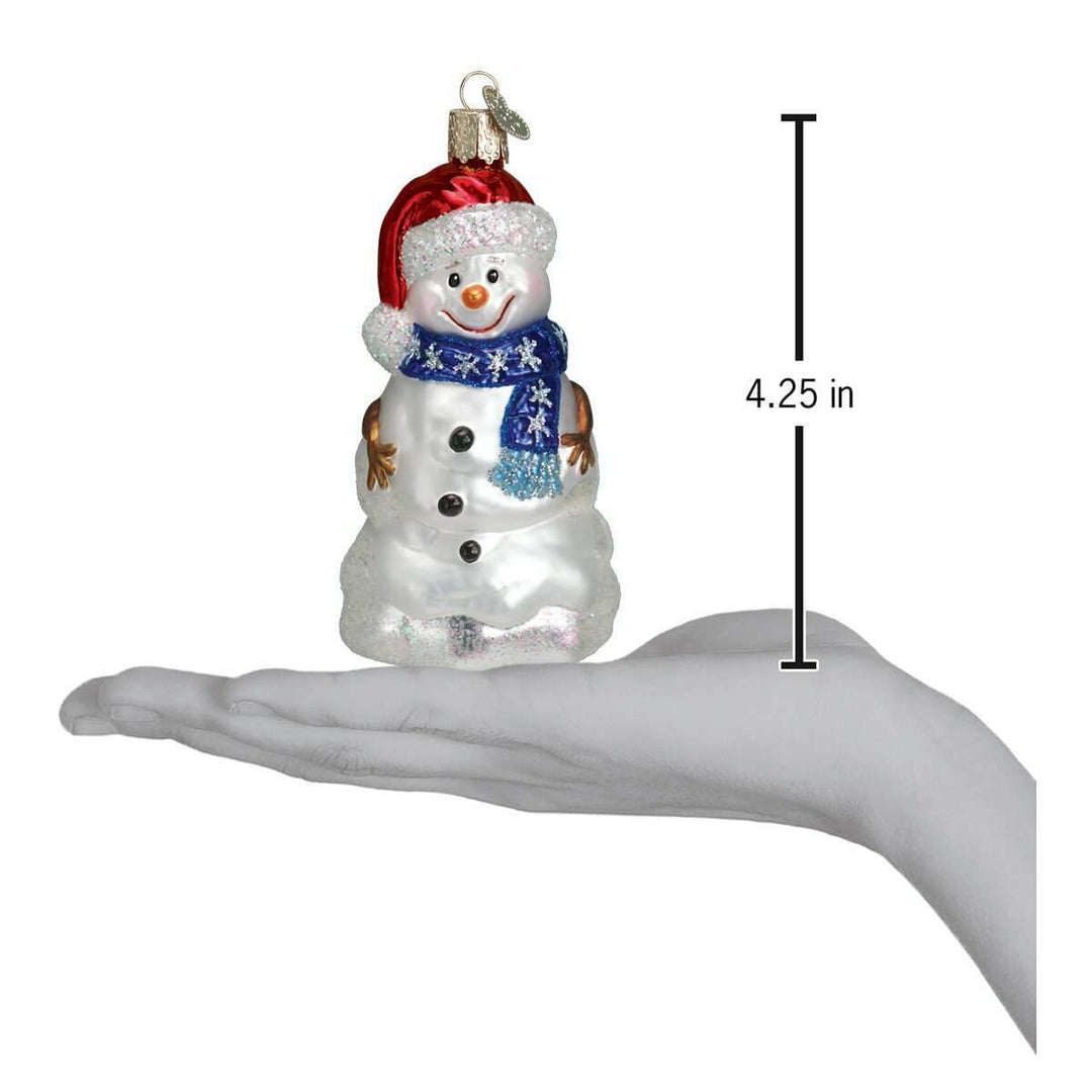 Old World Christmas Happy Snowman Blown Glass Ornament