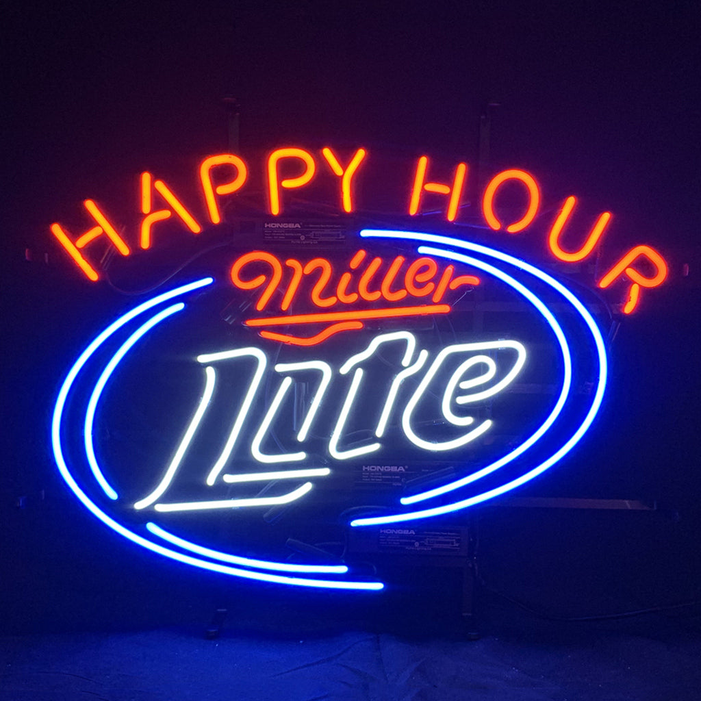 Happy Hours Miller Lite Beer Neon Sign Light