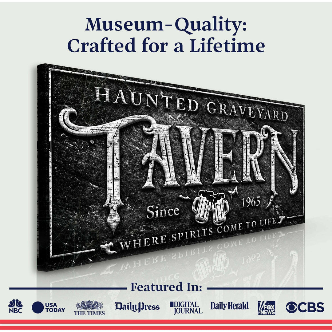 Haunted Graveyard Tavern Halloween Sign II