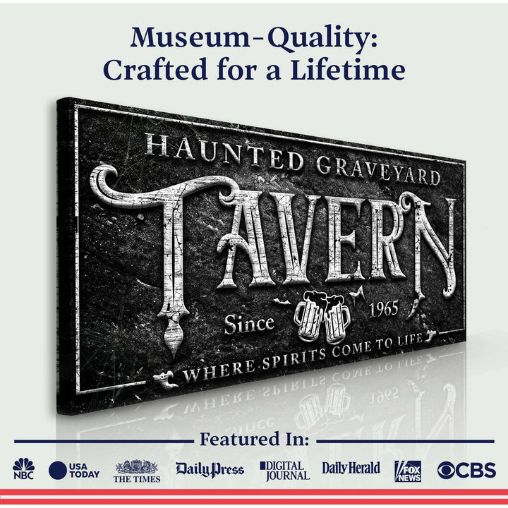 Haunted Graveyard Tavern Halloween Sign II