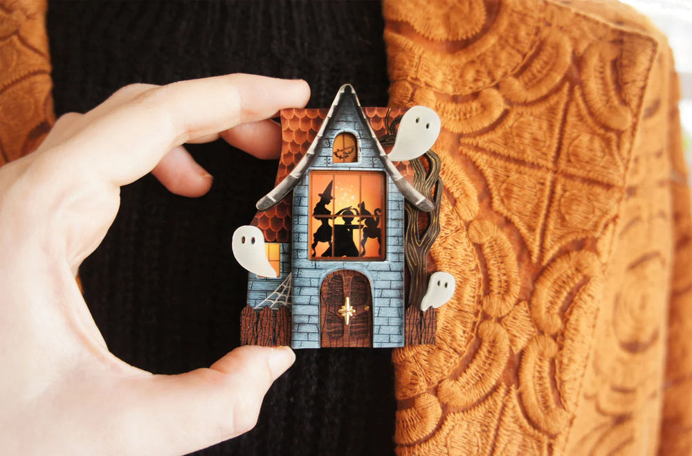 Haunted House Halloween Brooch by Laliblue - Quirks!