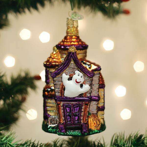 Old World Christmas Haunted Mansion Blown Glass Ornament