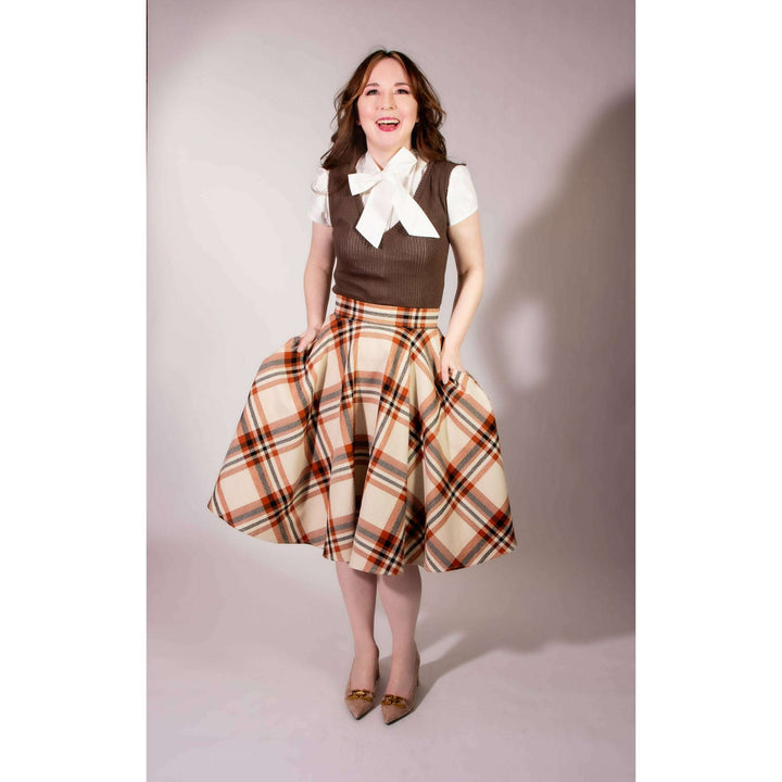 Haute Circle Skirt - Flannel, Pumpkin Spice Plaid