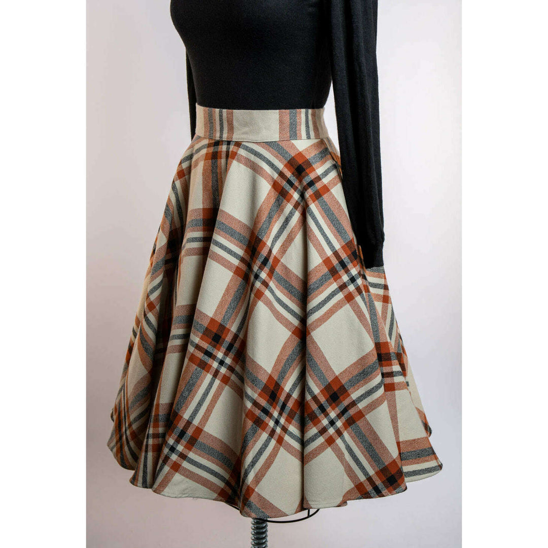 Haute Circle Skirt - Flannel, Pumpkin Spice Plaid