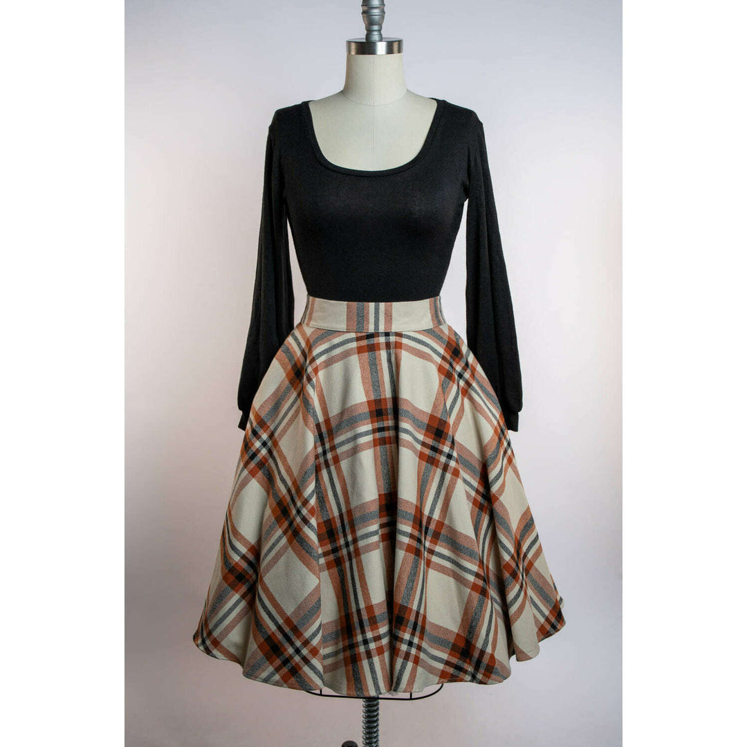 Haute Circle Skirt - Flannel, Pumpkin Spice Plaid
