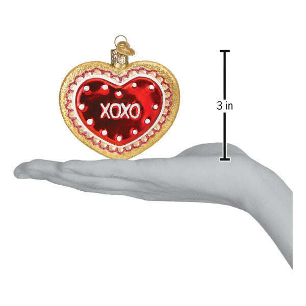 Old World Christmas Heart Cookie Blown Glass Ornament