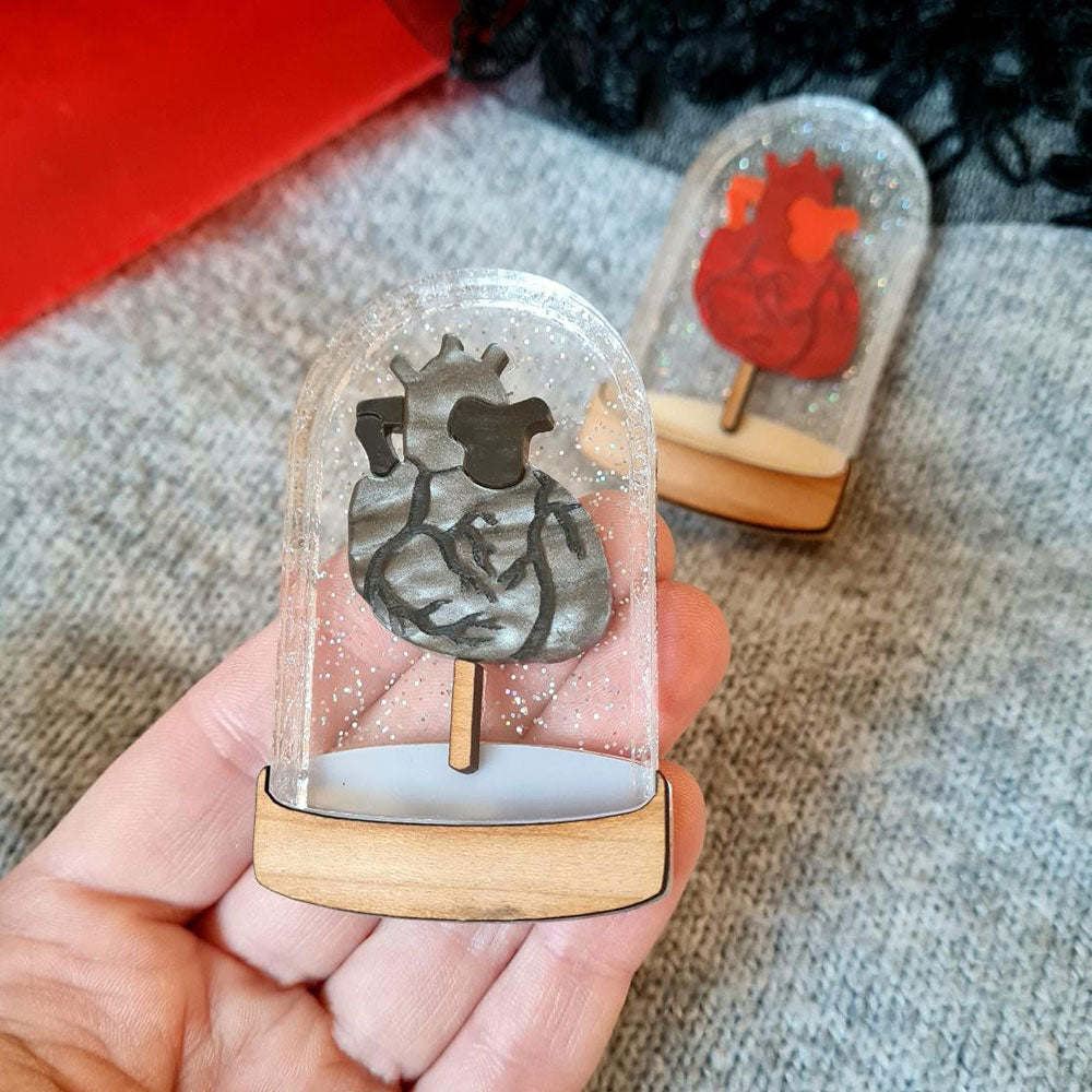 Heart In A Bell Jar Brooch by Cherryloco Jewellery 2