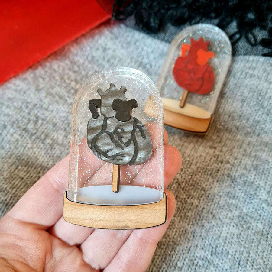 Heart In A Bell Jar Necklace by Cherryloco Jewellery 1