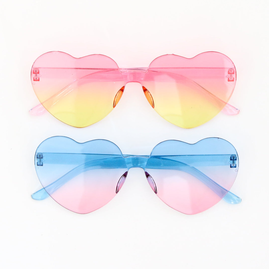 Pink and turquoise ombré Heart sunglasses