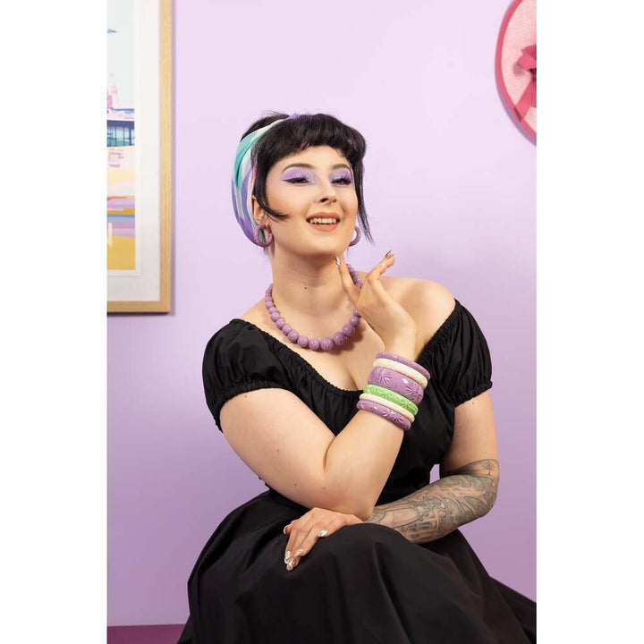 Heather Heavy Carve Hoop Earrings by Splendette 1