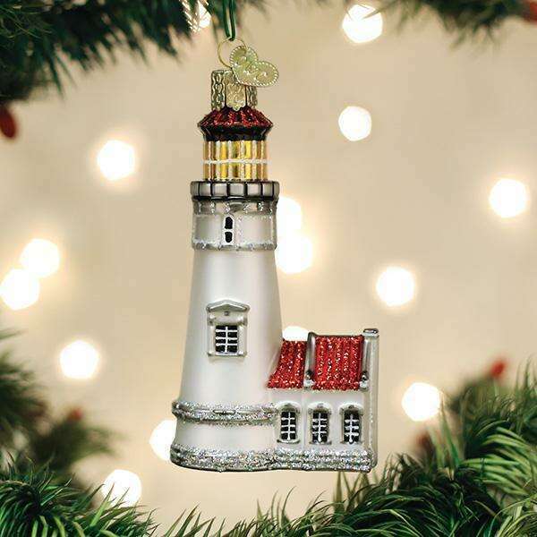 Old World Christmas Heceta Head Lighthouse Blown Glass Ornament