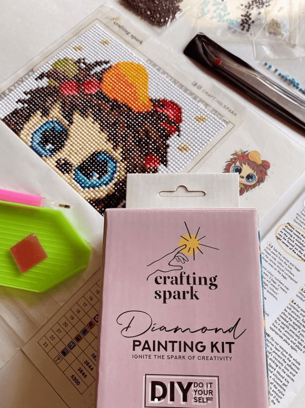 Hedgehog CS2704 5.9 x 7.9 inches Crafting Spark Diamond Painting Kit