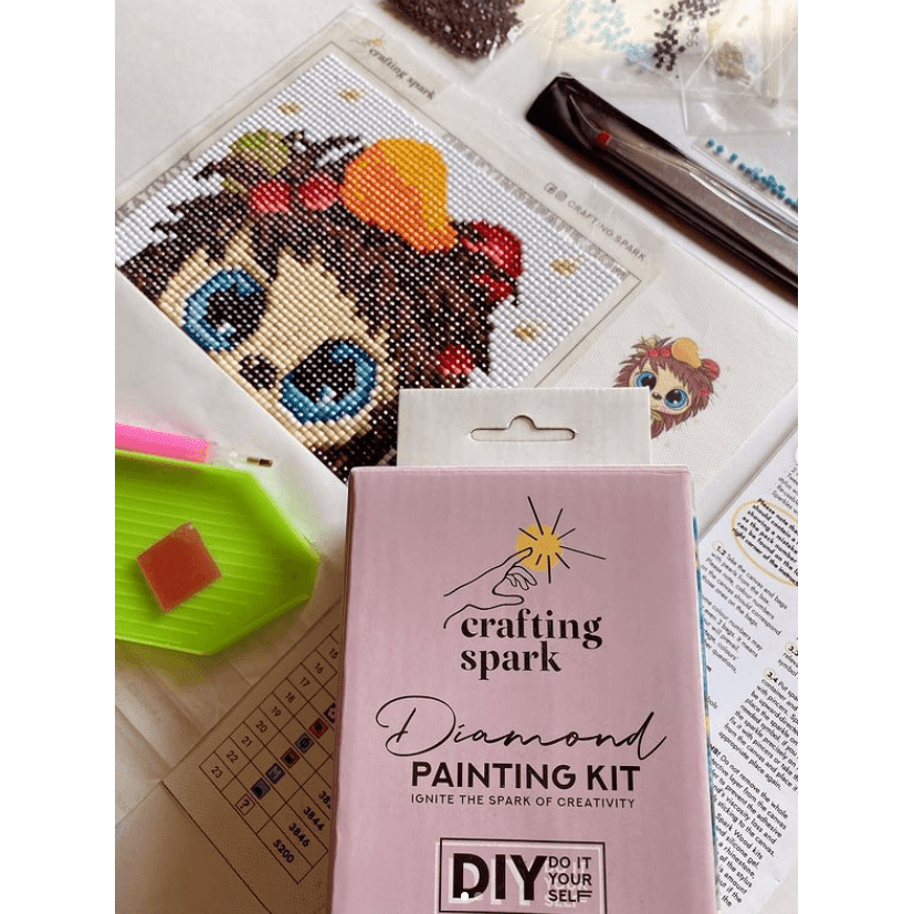 Hedgehog CS2704 5.9 x 7.9 inches Crafting Spark Diamond Painting Kit