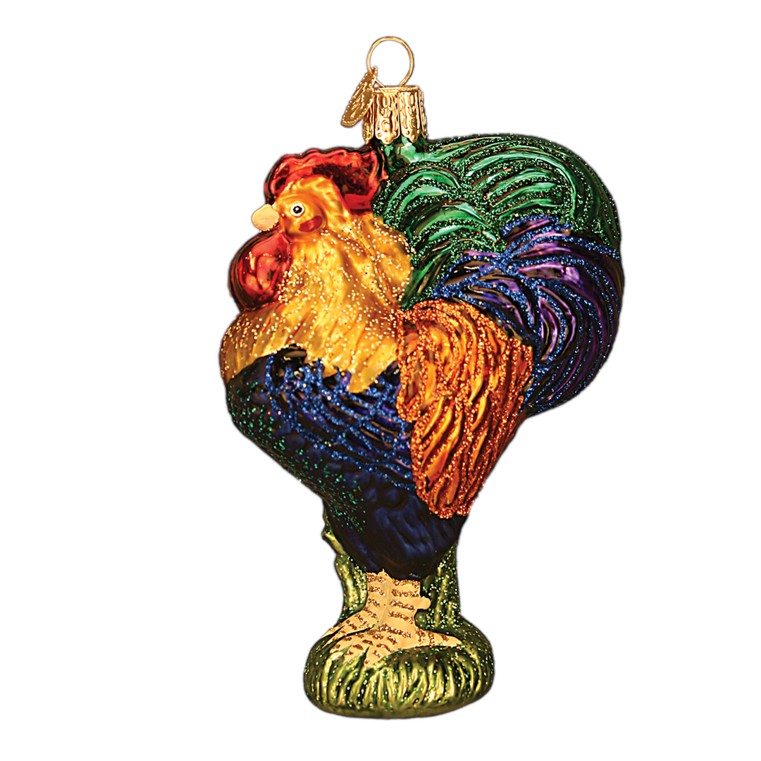 Old World Christmas Heirloom Rooster Blown Glass Ornament