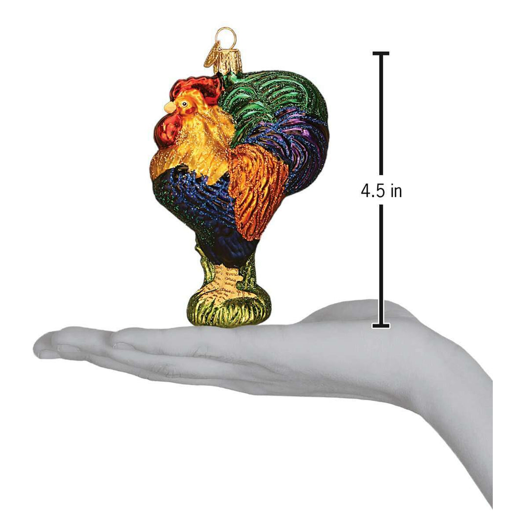 Old World Christmas Heirloom Rooster Blown Glass Ornament