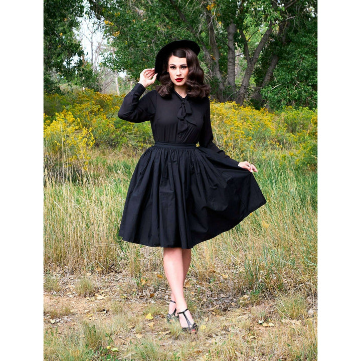Helen Retro Blouse in Black