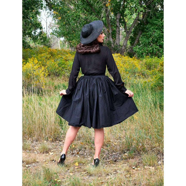 Helen Retro Blouse in Black