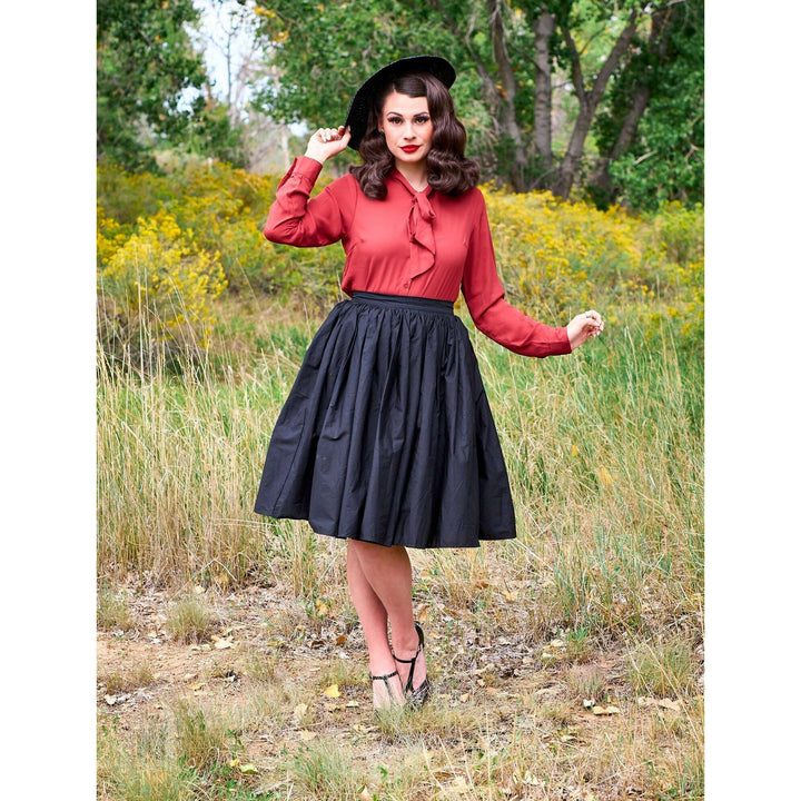 Helen Retro Blouse in Cognac - 3X only