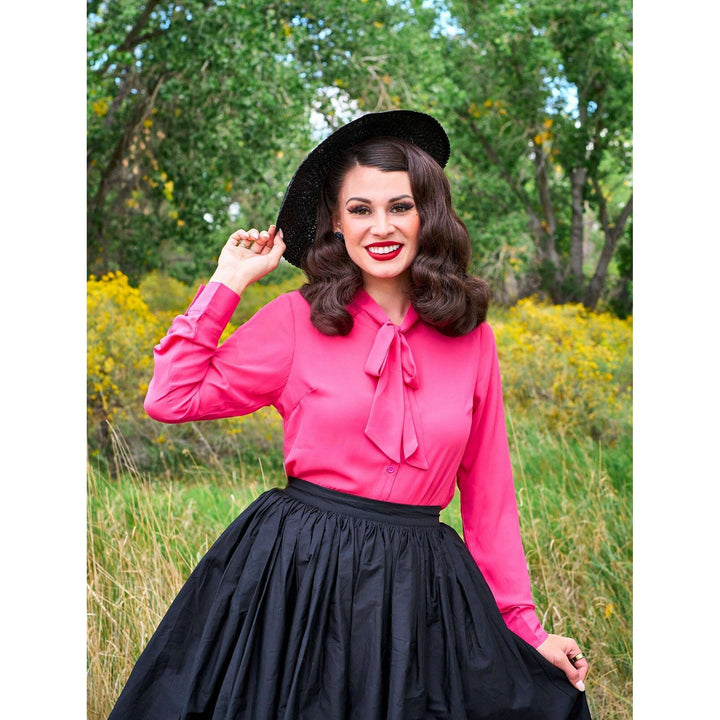 Helen Retro Blouse in Pink