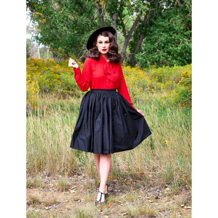 Helen Retro Blouse in Red - Plus Sizes only