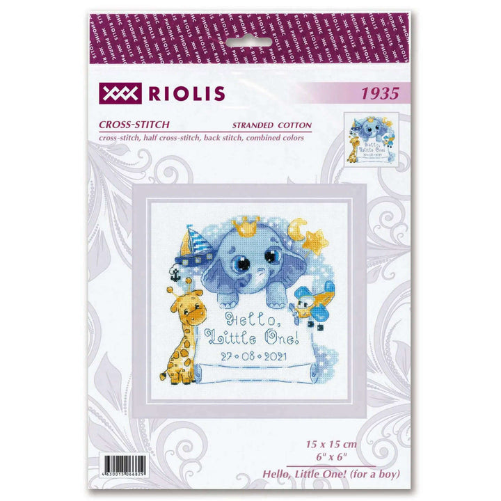 Hello, Little One! (for boy) R1935 Counted Cross Stitch Kit