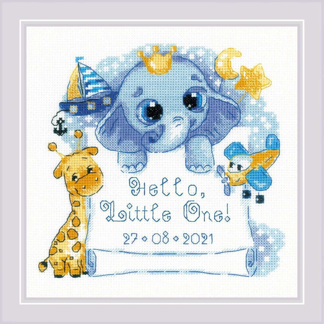 Hello, Little One! (for boy) R1935 Counted Cross Stitch Kit