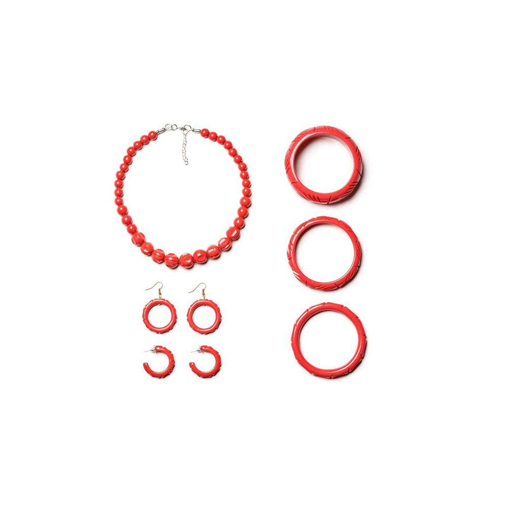 Hibiscus Heavy Carve Drop Hoop Earrings by Splendette 2