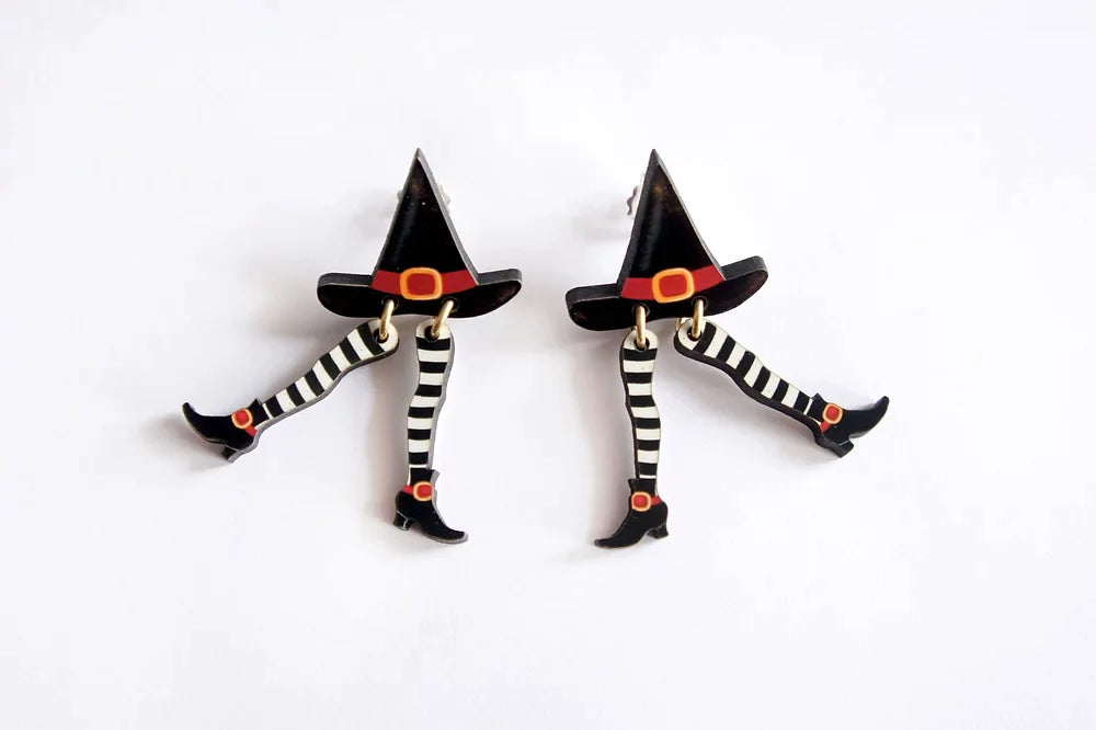 Hidden Witch Halloween Earrings by Laliblue - Quirks!