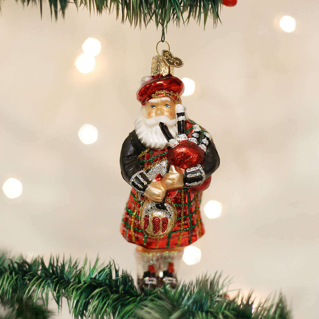 Old World Christmas Highland Santa Blown Glass Ornament