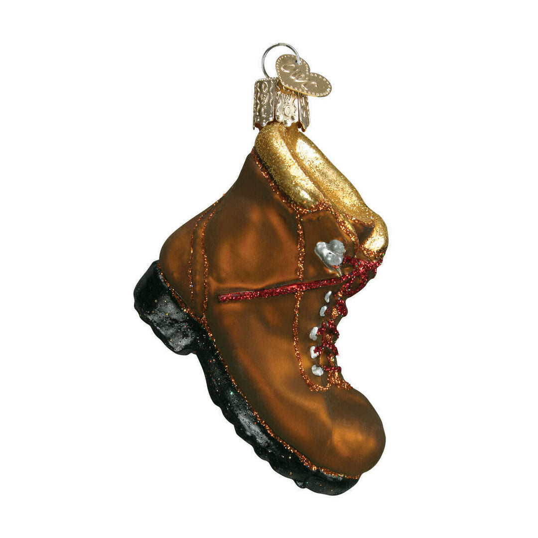 Old World Christmas Hiking Boot Blown Glass Ornament