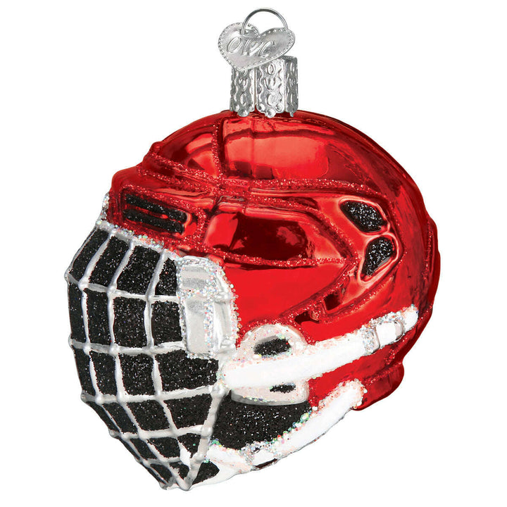 Old World Christmas Hockey Helmet Blown Glass Ornament
