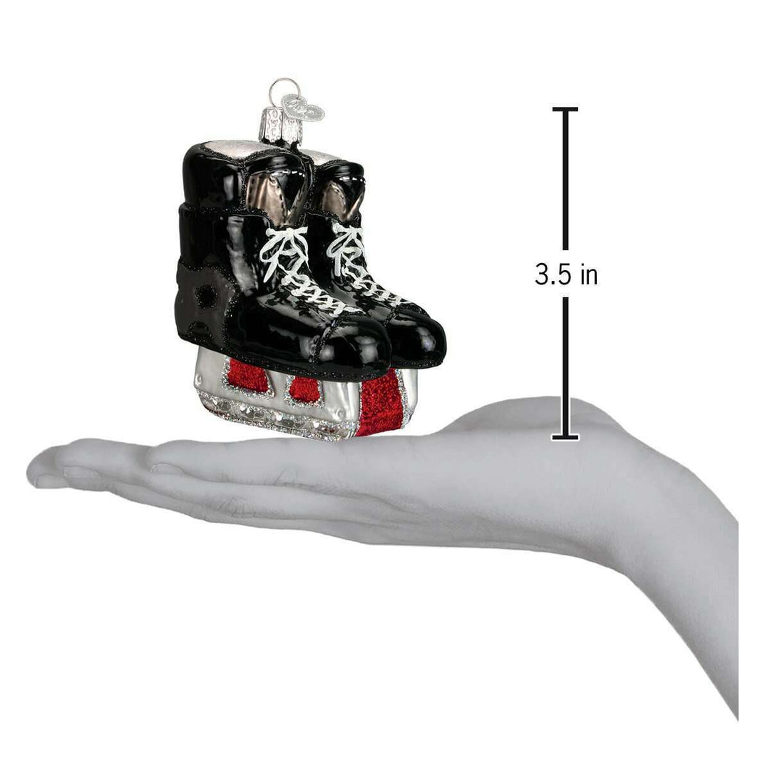 Old World Christmas Hockey Skates Blown Glass Ornament
