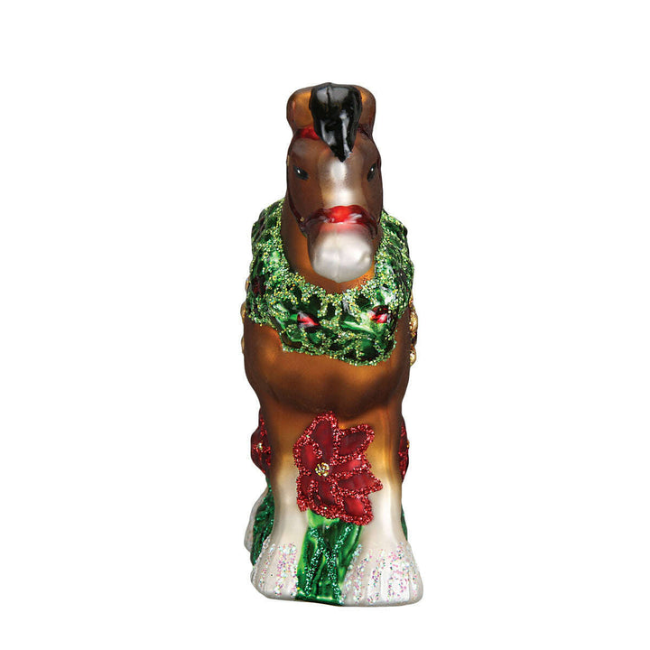 Old World Christmas Holiday Clydesdale Blown Glass Ornament