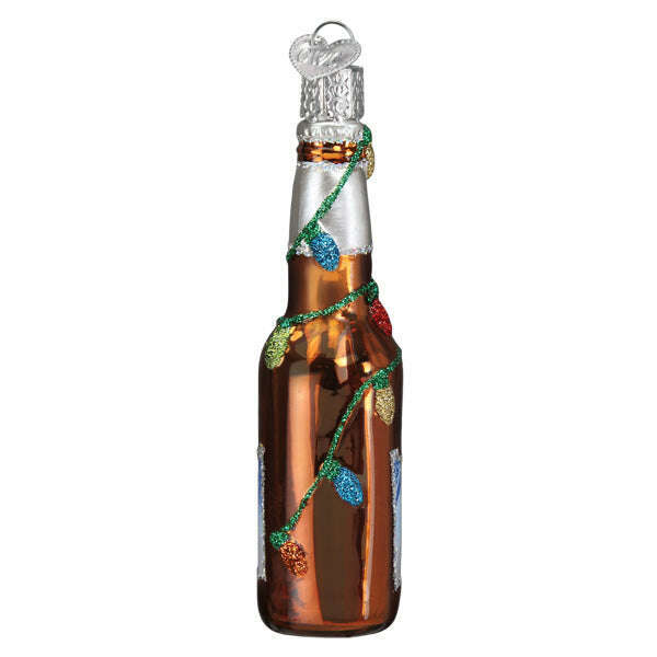 Old World Christmas Holiday Coors Light Bottle Blown Glass Ornament