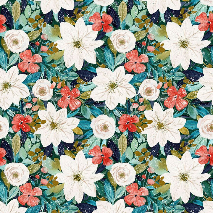 Winter Floral Vintage Dress