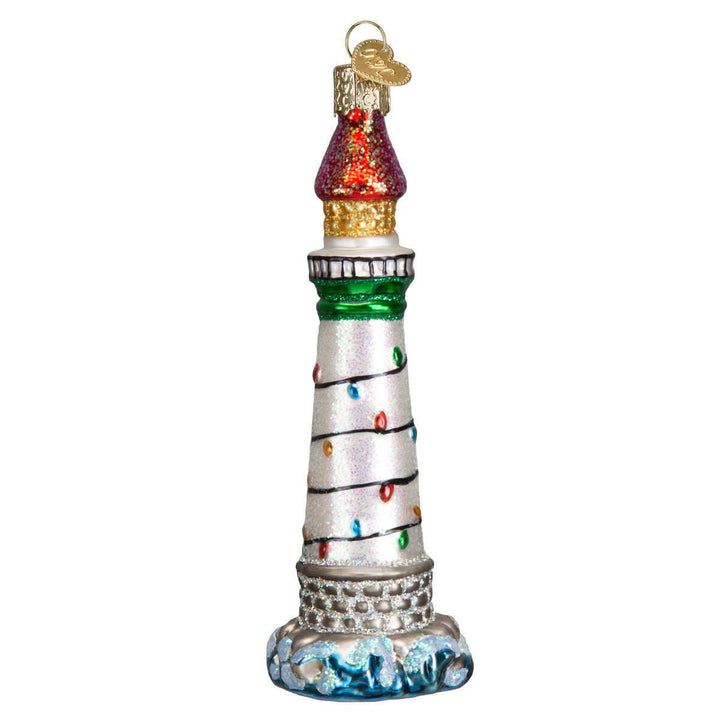 Old World Christmas Holiday Lighthouse Blown Glass Ornament
