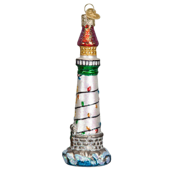 Old World Christmas Holiday Lighthouse Blown Glass Ornament