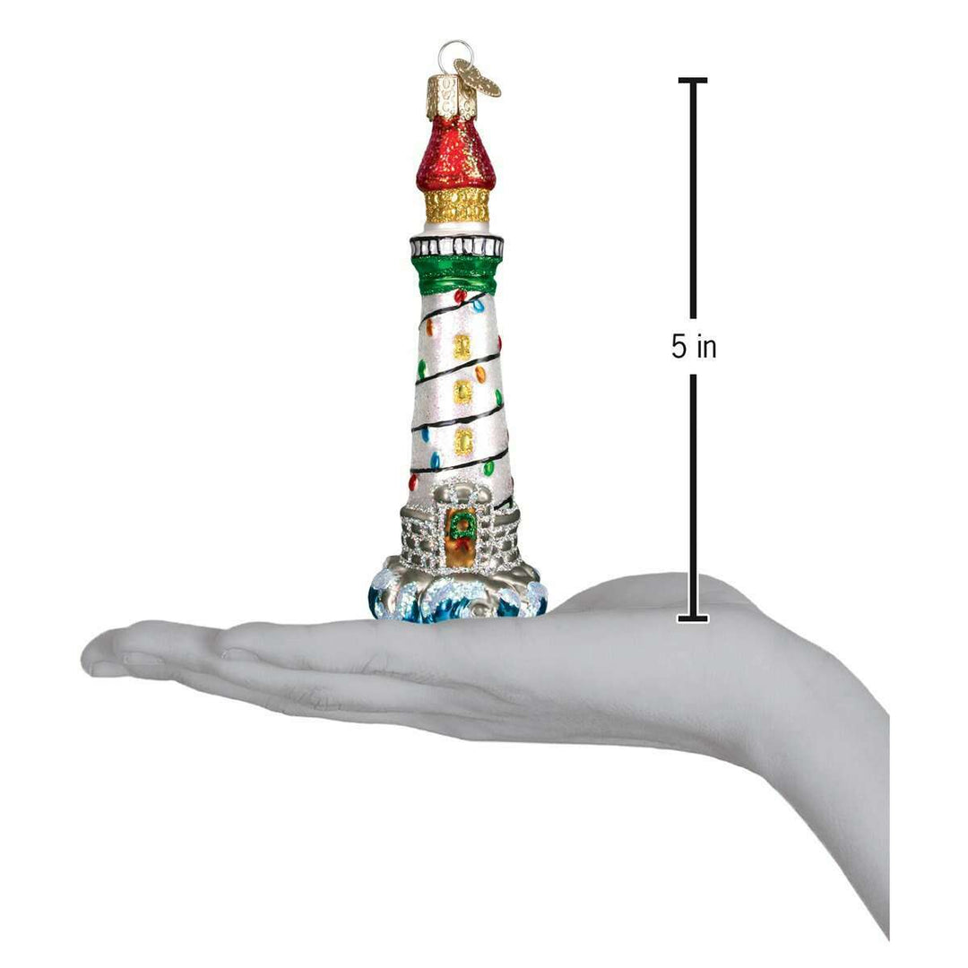Old World Christmas Holiday Lighthouse Blown Glass Ornament