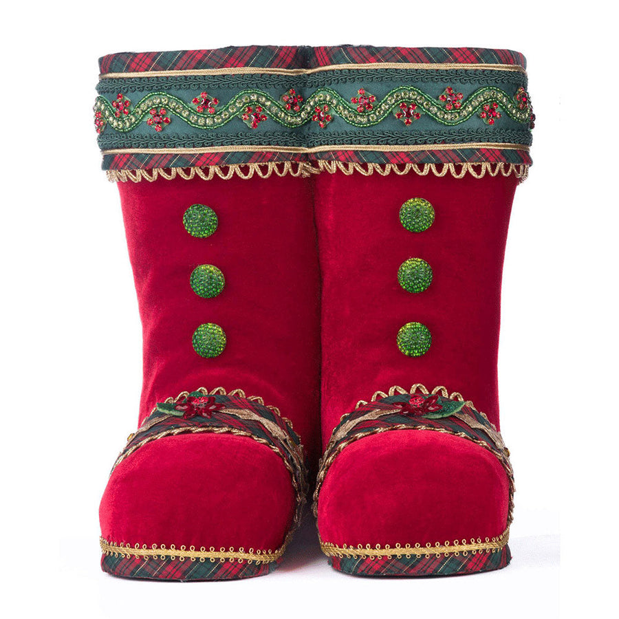 Holiday Magic Tabletop Boots - Red by Katherine's Collection image