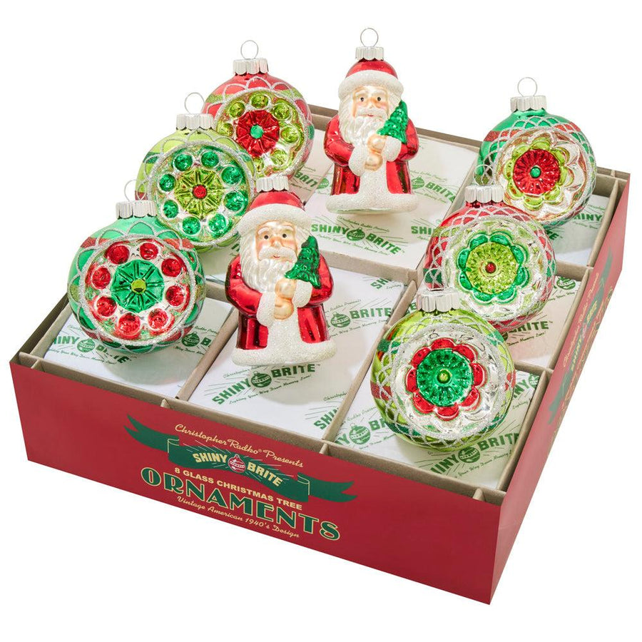 Holiday Splendor 8 Count Figures And Reflector Rounds by Shiny Brite 