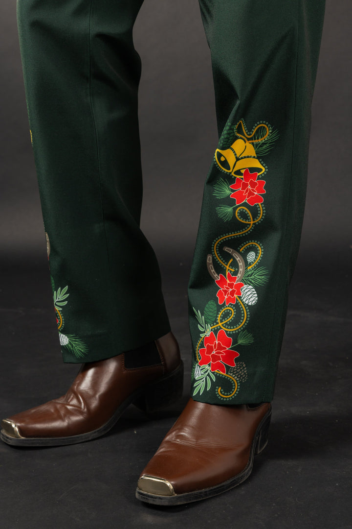 The Holiday Ham | Dark Green Holiday Placement Suit Pants