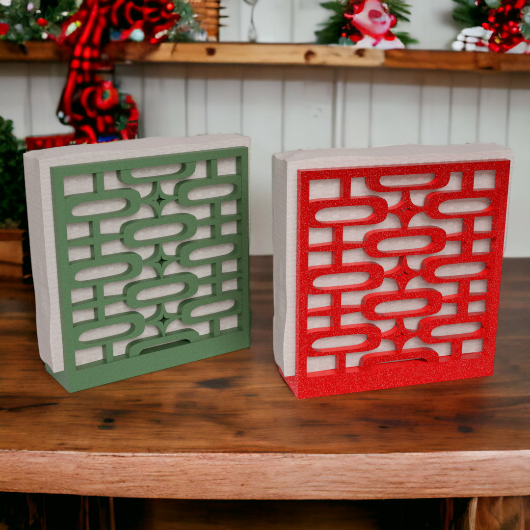 Retro Christmas Atomic Ovals Napkin Holder