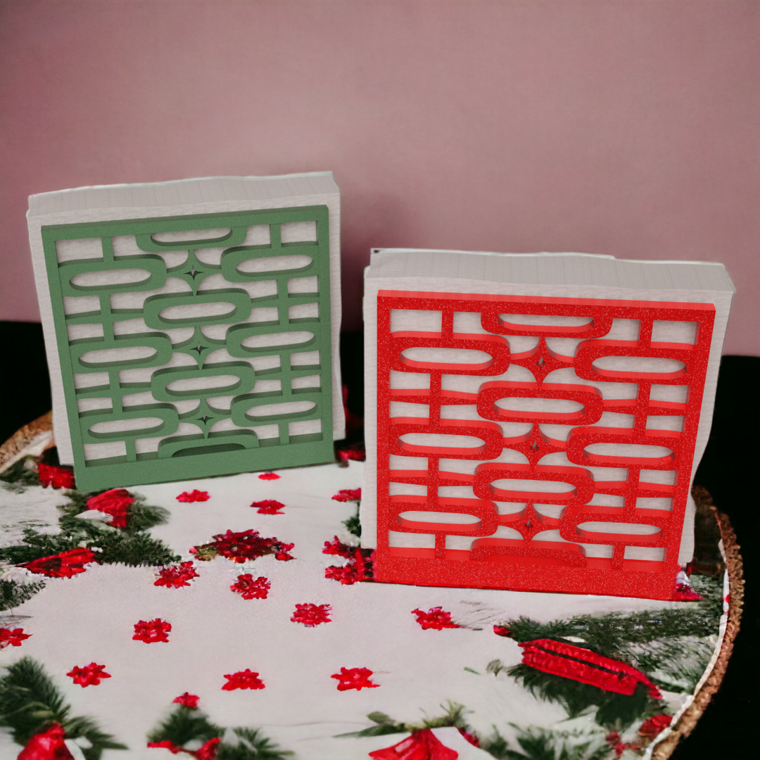 Retro Christmas Atomic Ovals Napkin Holder