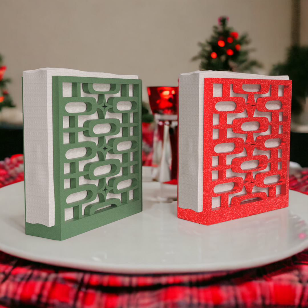 Retro Christmas Atomic Ovals Napkin Holder