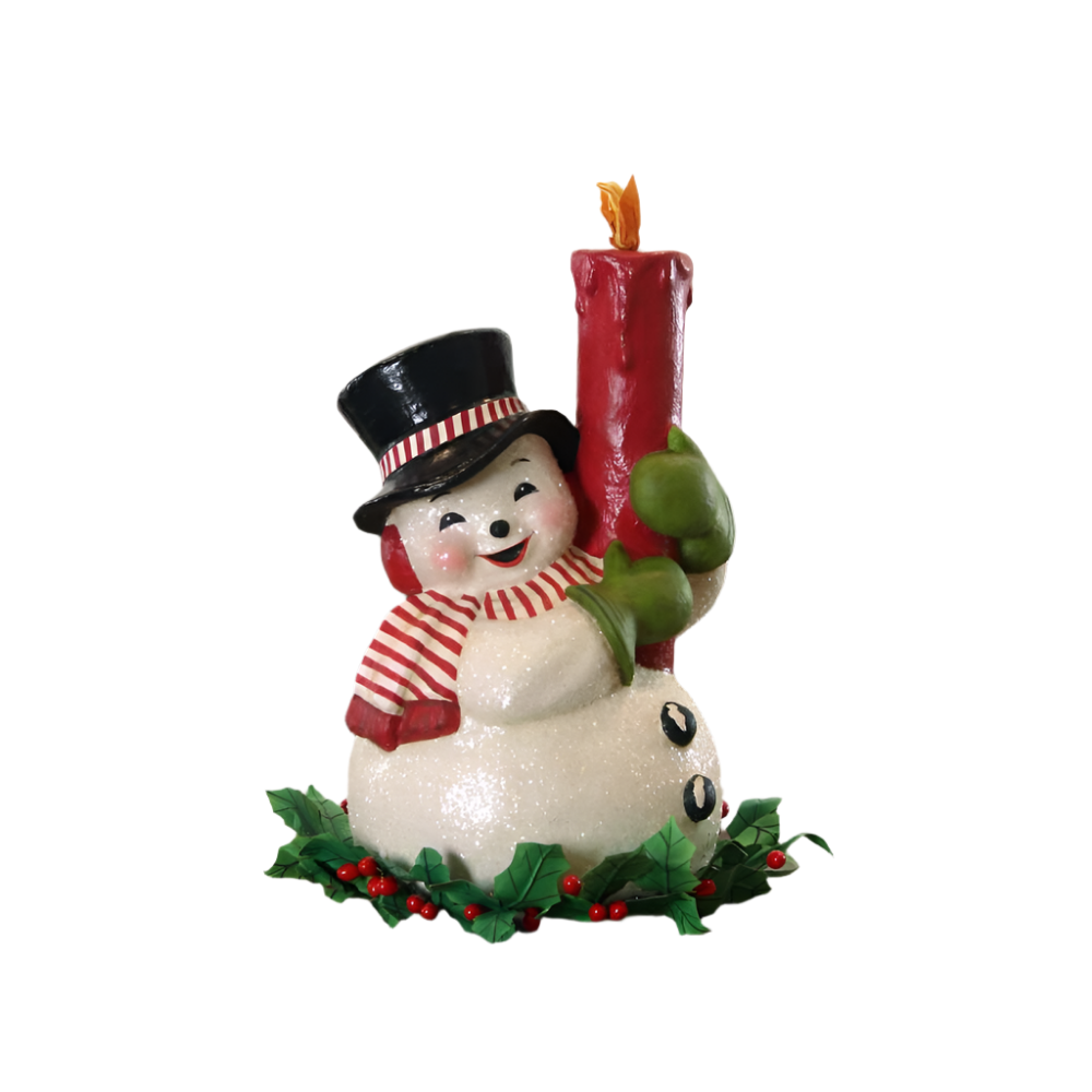 Holly Berry Snowman and Candle by Bethany Lowe Designs